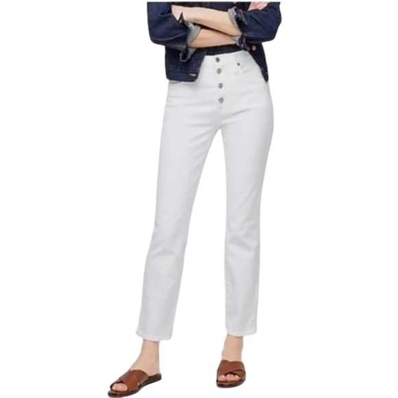J. Crew Other - J. Crew Vintage Straight Button-Fly Jeans White Size 32